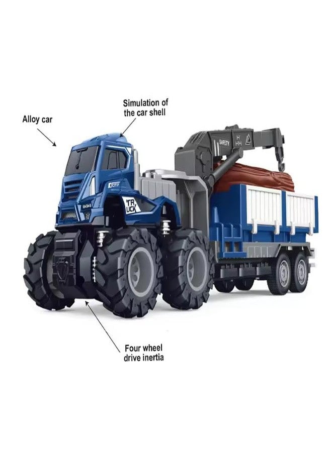 Oupstrive Car & Wooden Transport Truck 1:43 Metal Toys Alloy Diecast Truck Set Toy, Diecast Miniature Car Model Best Birthday Gift for Kids[Multicolor = Pack of 2 ] - Image 5